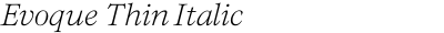 Evoque Thin Italic