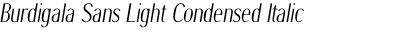 Burdigala Sans Light Condensed Italic
