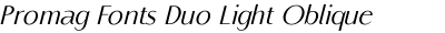 Promag Fonts Duo Light Oblique