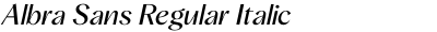Albra Sans Regular Italic