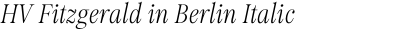 HV Fitzgerald in Berlin Italic