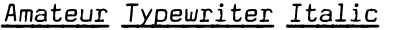 Amateur Typewriter Italic Underlined