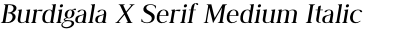 Burdigala X Serif Medium Italic