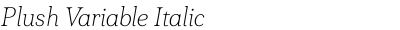Plush Variable Italic