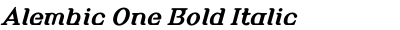 Alembic One Bold Italic