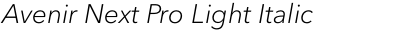 Avenir Next Pro Light Italic