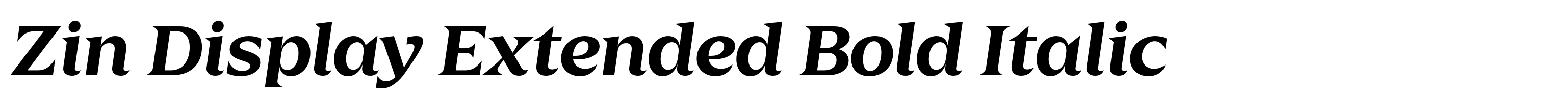 Zin Display Extended Bold Italic