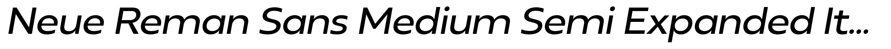Neue Reman Sans Medium Semi Expanded Italic