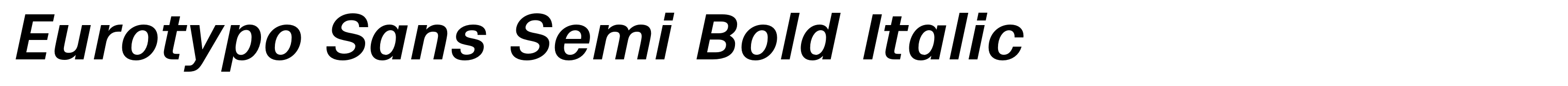 Eurotypo Sans Semi Bold Italic