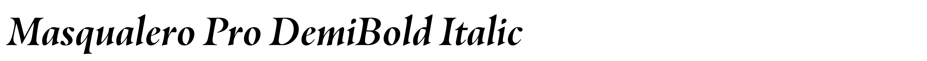 Masqualero Pro DemiBold Italic