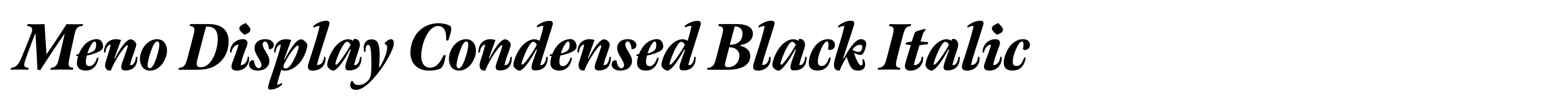 Meno Display Condensed Black Italic