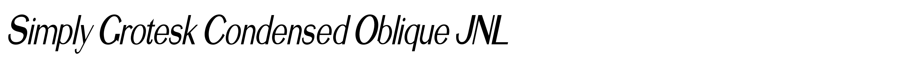Simply Grotesk Condensed Oblique JNL