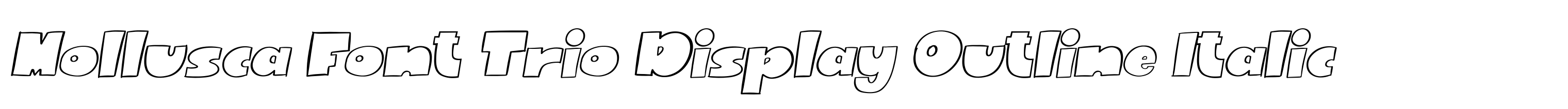 Mollusca Font Trio Display Outline Italic