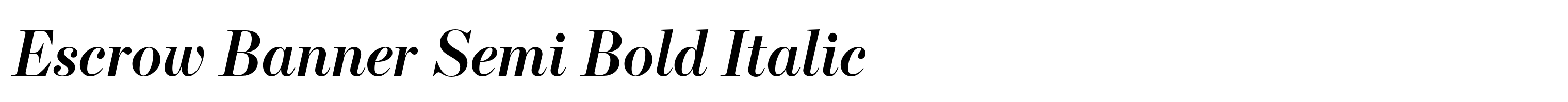 Escrow Banner Semi Bold Italic