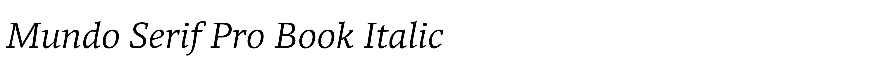 Mundo Serif Pro Book Italic