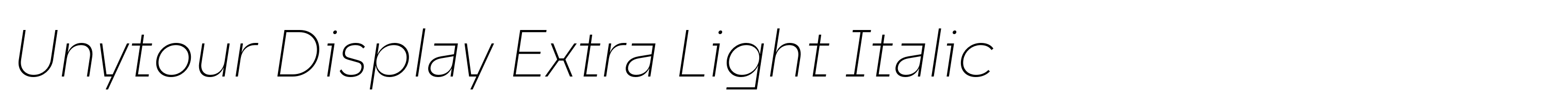 Unytour Display Extra Light Italic