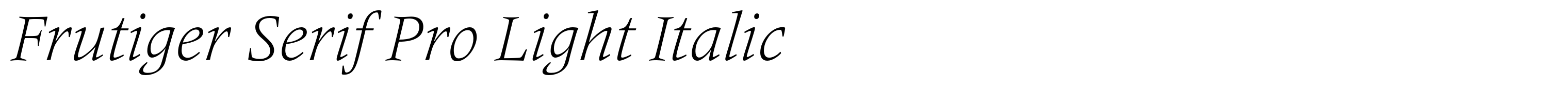 Frutiger Serif Pro Light Italic