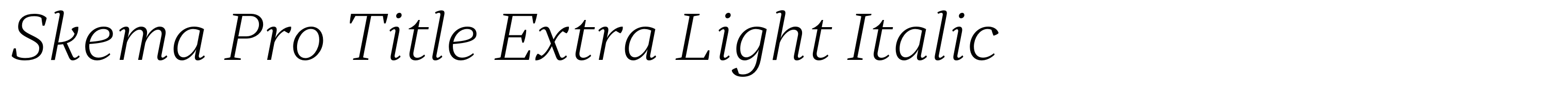 Skema Pro Title Extra Light Italic