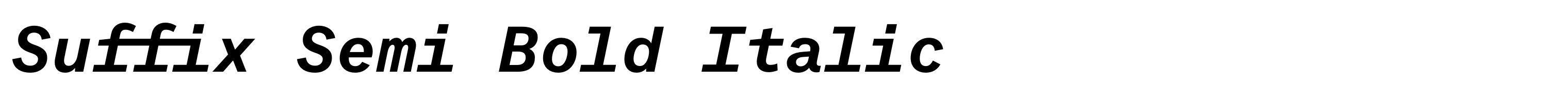 Suffix Semi Bold Italic