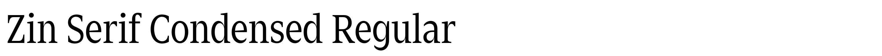 Zin Serif Condensed Regular