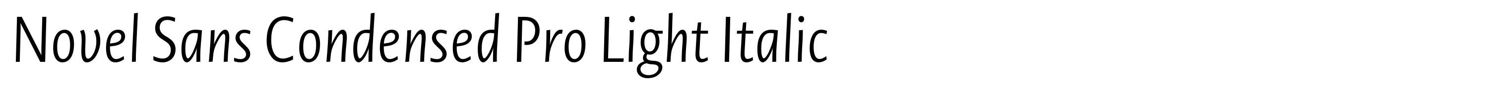 Novel Sans Condensed Pro Light Italic