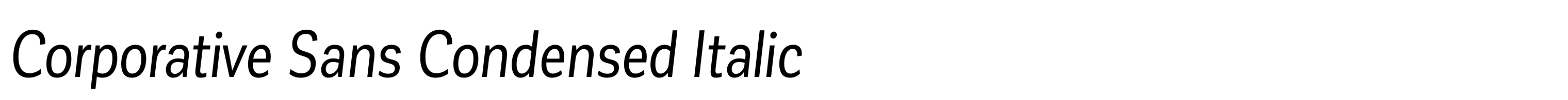 Corporative Sans Condensed Italic