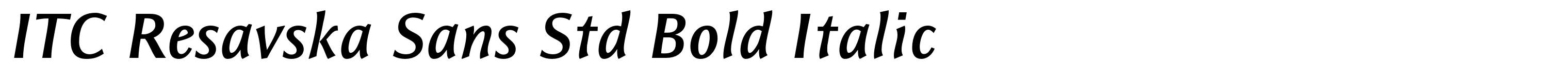 ITC Resavska Sans Std Bold Italic