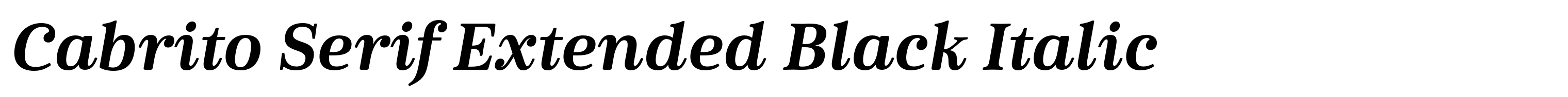 Cabrito Serif Extended Black Italic