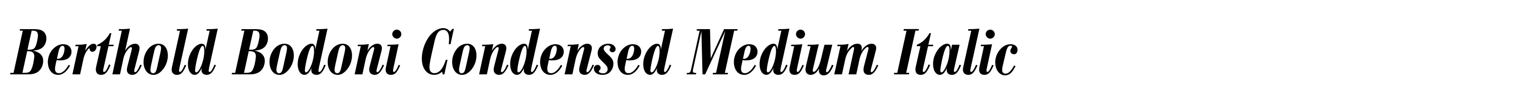 Berthold Bodoni Condensed Medium Italic