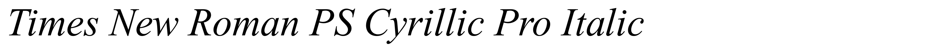 Times New Roman PS Cyrillic Pro Italic