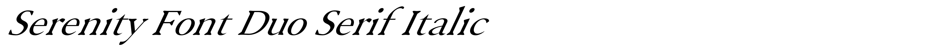 Serenity Font Duo Serif Italic