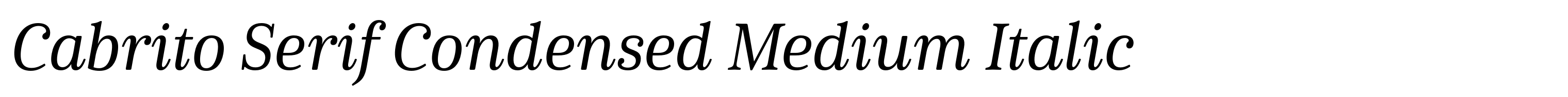 Cabrito Serif Condensed Medium Italic