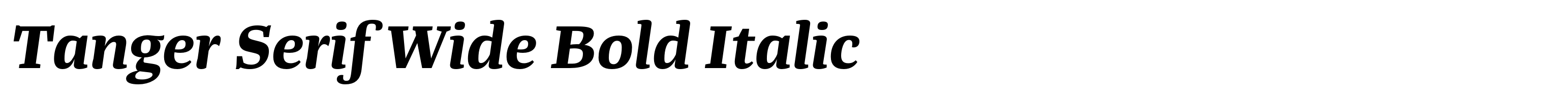 Tanger Serif Wide Bold Italic