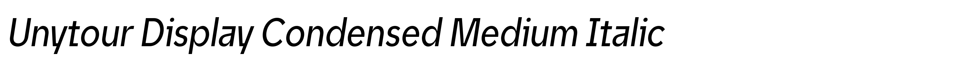 Unytour Display Condensed Medium Italic
