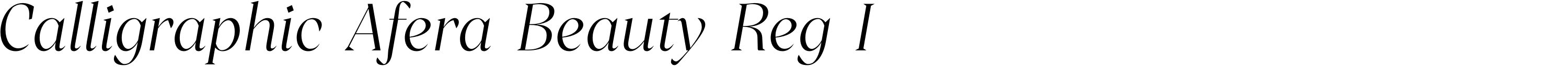 Calligraphic Afera Beauty Reg I