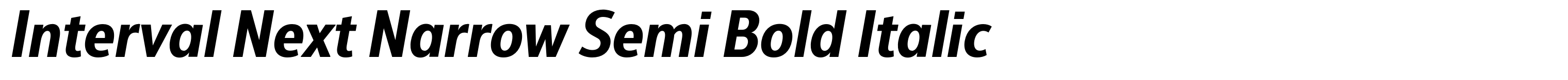 Interval Next Narrow Semi Bold Italic