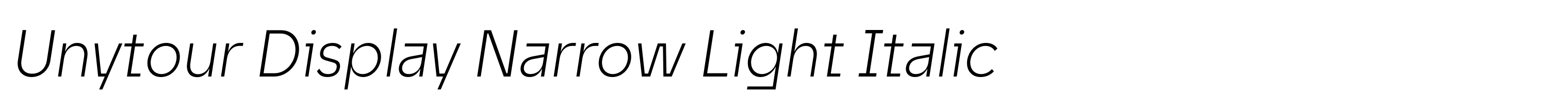 Unytour Display Narrow Light Italic