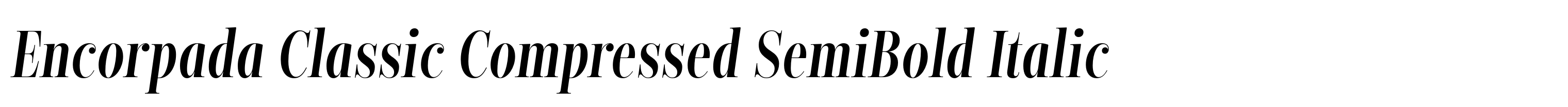 Encorpada Classic Compressed SemiBold Italic