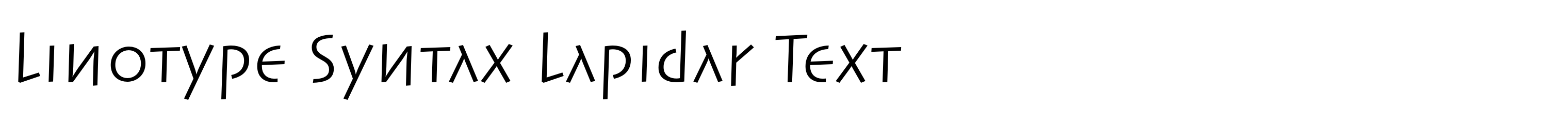 Linotype Syntax Lapidar Text