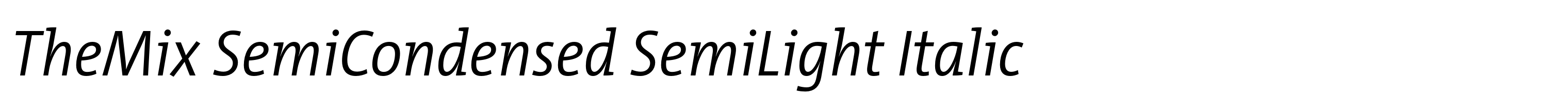 TheMix SemiCondensed SemiLight Italic