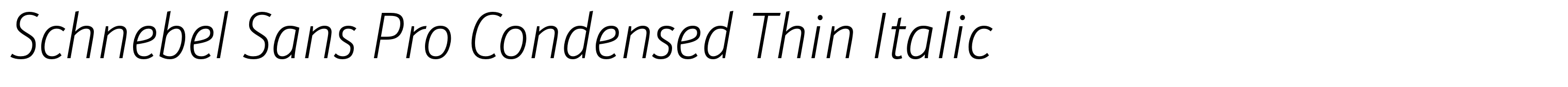 Schnebel Sans Pro Condensed Thin Italic