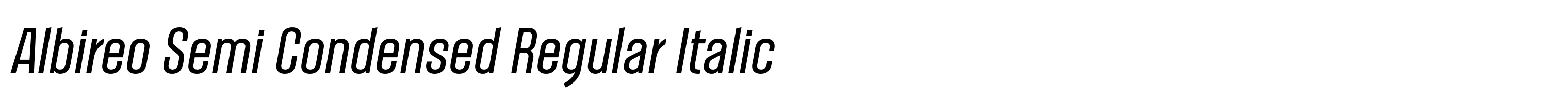 Albireo Semi Condensed Regular Italic