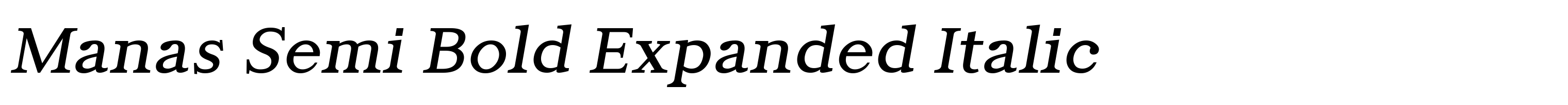 Manas Semi Bold Expanded Italic