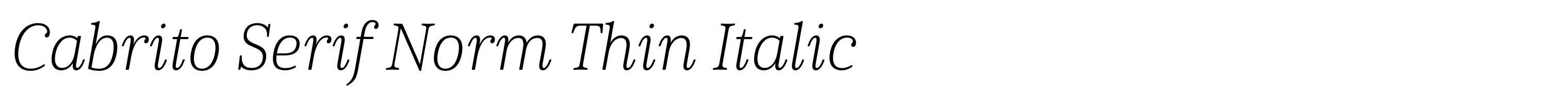 Cabrito Serif Norm Thin Italic