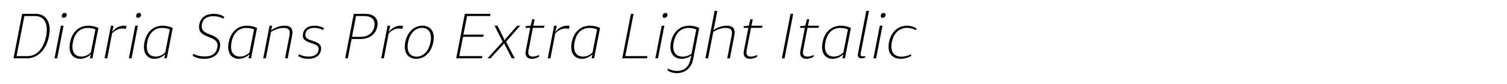Diaria Sans Pro Extra Light Italic