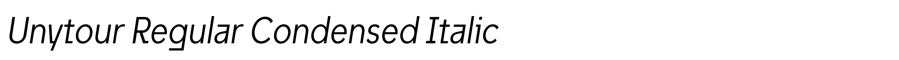 Unytour Regular Condensed Italic