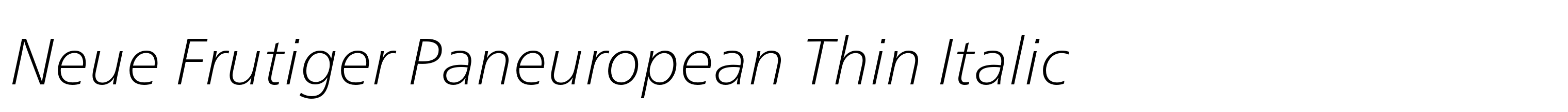 Neue Frutiger Paneuropean Thin Italic