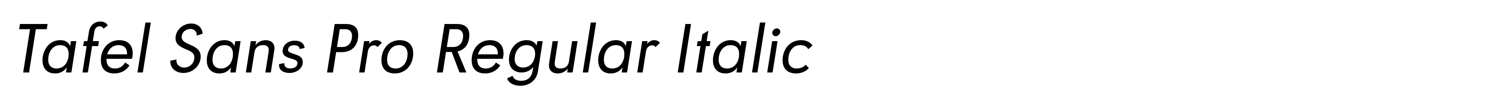 Tafel Sans Pro Regular Italic