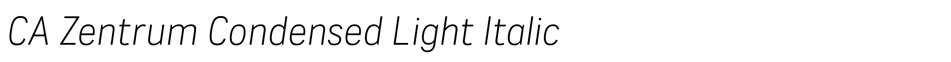 CA Zentrum Condensed Light Italic
