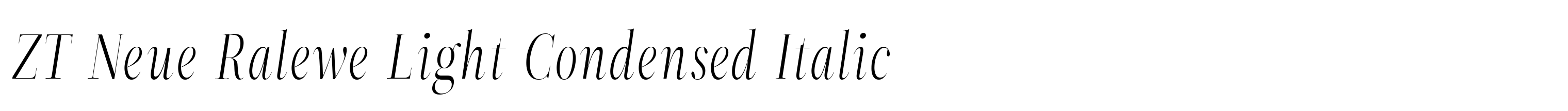 ZT Neue Ralewe Light Condensed Italic